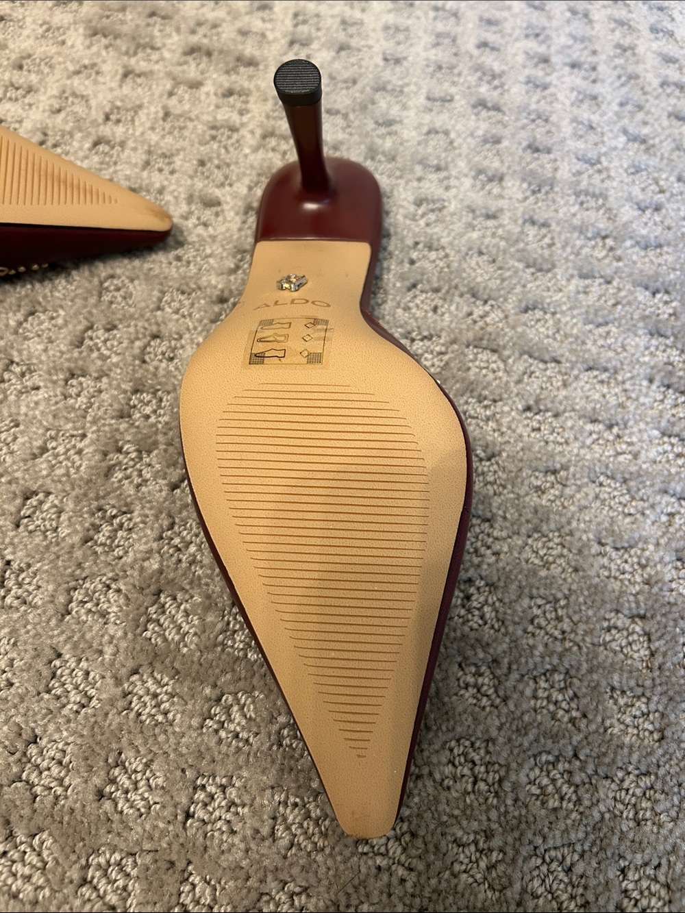 Aldo Women's Wine Red Pointed Studded Mule - Picture 4 of 4